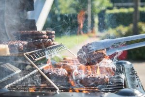 Hamburgers on a grill